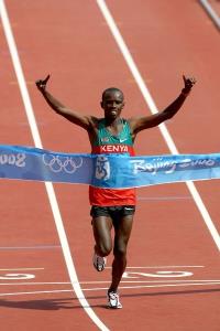 Samuel Wanjiru wins in Beijing to win Kenya´s first ever Olympic gold medal in the Marathon