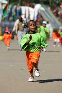 young runner in the AIMS Children's Series 2007 at the Great Ethiopian Run in Addis Ababa